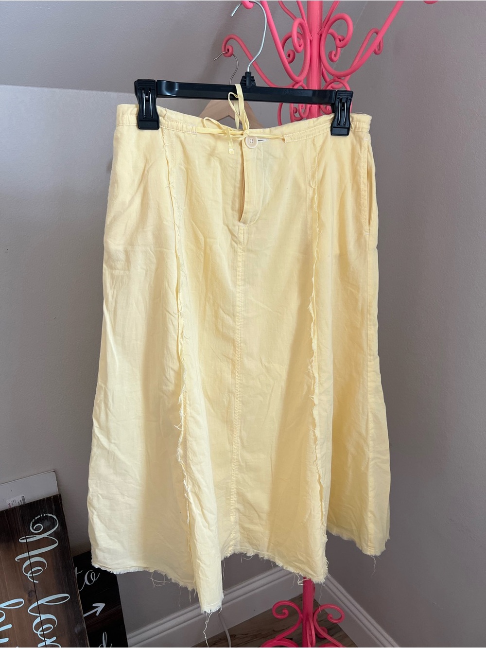 Eddie Bauer Butter Yellow A-Line Skirt